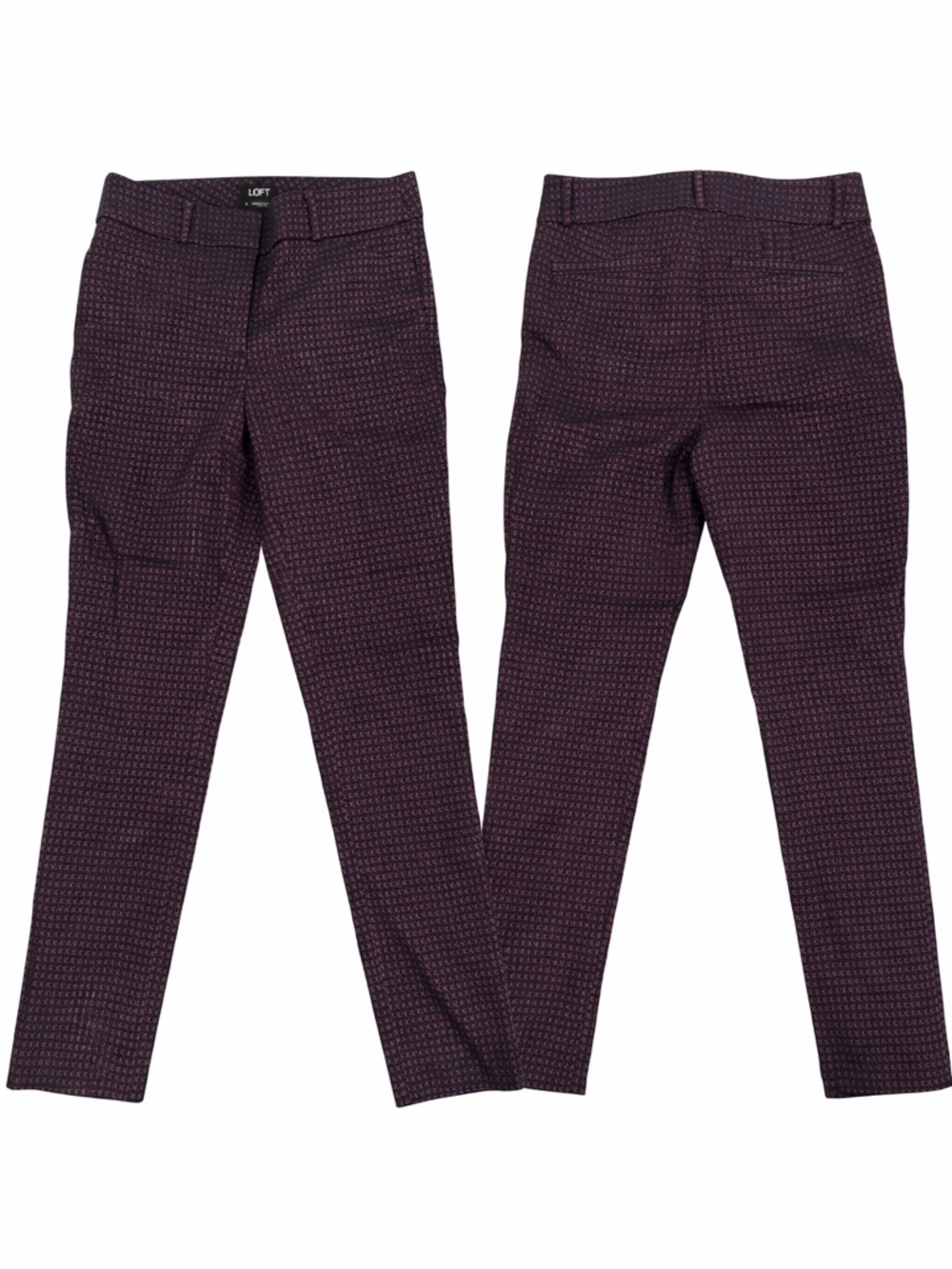 LOFT Men's Patterned Dress Pants - Plum